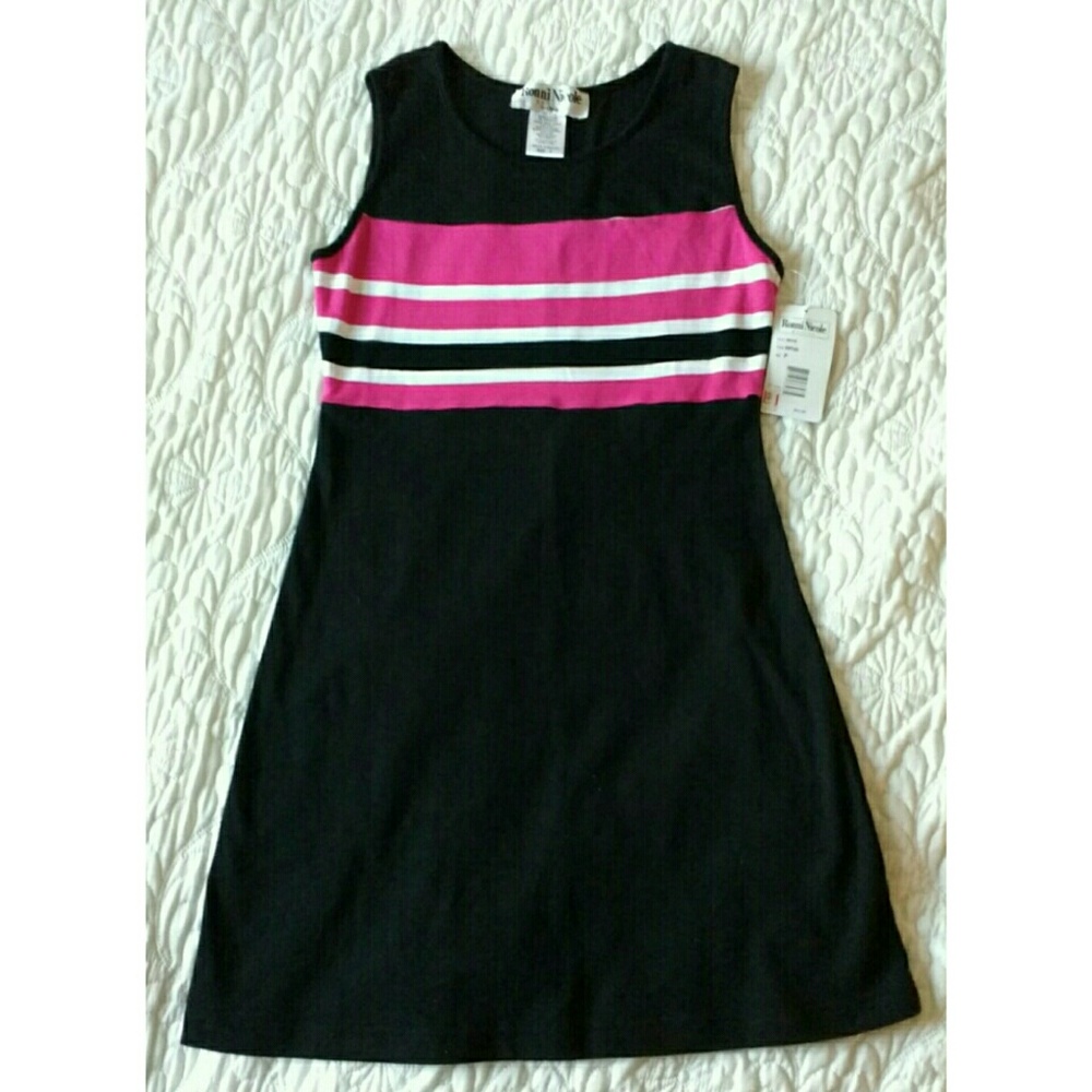 NWT Ronni Nicole Petites black, white & pink dress